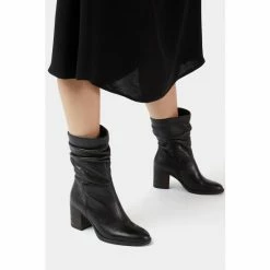 Dune London Black Rosa Slouch Heeled Calf Boots -Dune London Sales unnamed file 1531