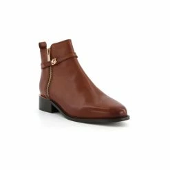 Alternative view of Dune London Brown Pap Buckle Trim Ankle Boots