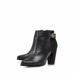 Dune London Black Olla Buckle Detailed Heeled Ankle Boots -Dune London Sales unnamed file 1550