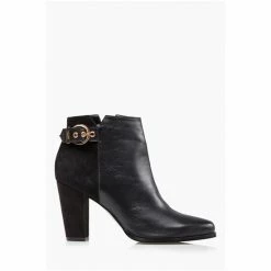 Dune London Black Olla Buckle Detailed Heeled Ankle Boots -Dune London Sales unnamed file 1555