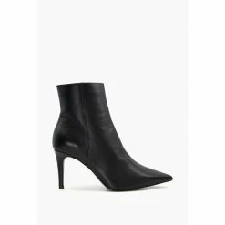 Dune London Oliyah Black Pointed Ankle Boots