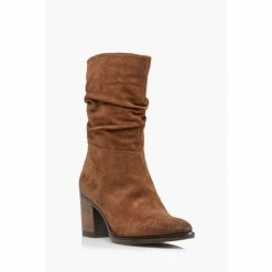 Alternative view of Dune London Brown Rosa Slouch Heeled Calf Boots