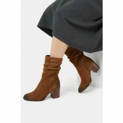 Dune London Brown Rosa Slouch Heeled Calf Boots -Dune London Sales unnamed file 1566