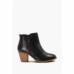 Dune London Wide Fit Paice Zip-Up Black Ankle Boots