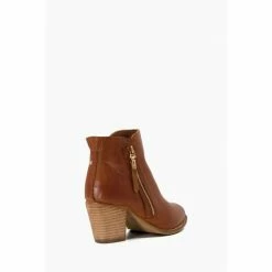 Dune London Wide Fit Paice Zip-Up Brown Ankle Boots -Dune London Sales unnamed file 1575