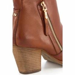 Dune London Wide Fit Paice Zip-Up Brown Ankle Boots -Dune London Sales unnamed file 1577
