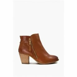 Dune London Wide Fit Paice Zip-Up Brown Ankle Boots -Dune London Sales unnamed file 1578