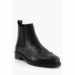 Alternative view of Dune London Black Quest Brogue Detail Chelsea Boots