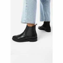 Dune London Black Quest Brogue Detail Chelsea Boots -Dune London Sales unnamed file 1583