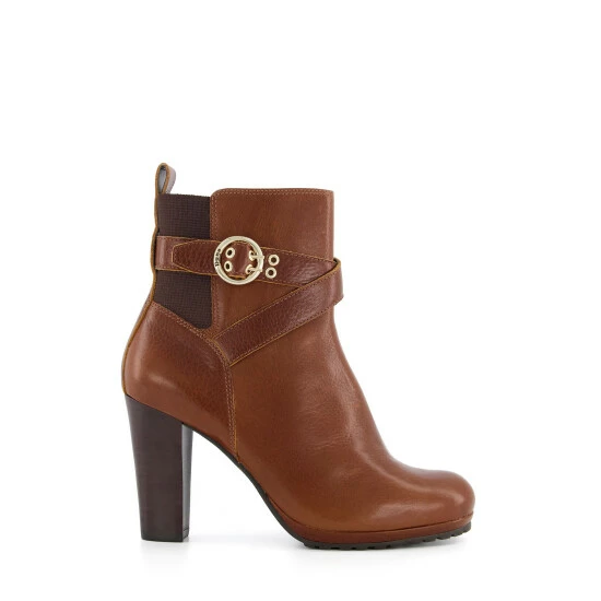 Dune London Brown Oreana Elasticated Buckle Detail Boots 3 Dune London Brown Oreana Elasticated Buckle Detail Boots
