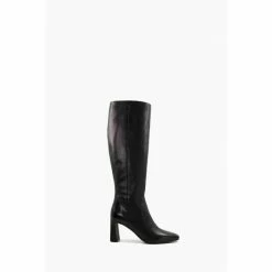 Dune London Savoir Soft Square Toe Black Boots