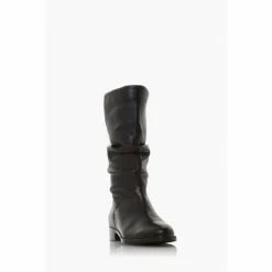 Alternative view of Dune London Black Rosalindas Wide Fit Ruched Calf Boots