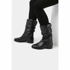 Dune London Black Rosalindas Wide Fit Ruched Calf Boots -Dune London Sales unnamed file 1611