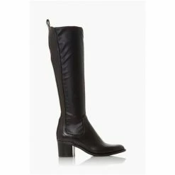 Dune London Black Telling Mid Block Heel Knee High Boots -Dune London Sales unnamed file 1618