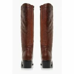 Dune London Tan Brown Pixie D Button Detail Leather Knee High Boots -Dune London Sales unnamed file 1621