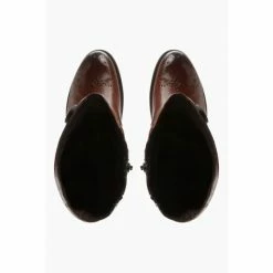 Dune London Tan Brown Pixie D Button Detail Leather Knee High Boots -Dune London Sales unnamed file 1622