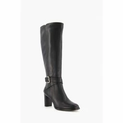 Alternative view of Dune London Thia Black Buckle High Leg Boots