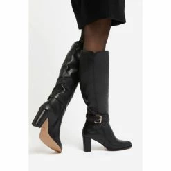 Dune London Thia Black Buckle High Leg Boots -Dune London Sales unnamed file 1641