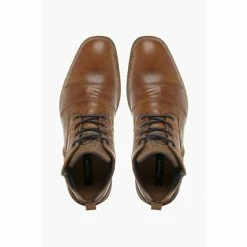 Dune London Brown Captains Double Toe Cap Detail Leather Boots -Dune London Sales unnamed file 1665