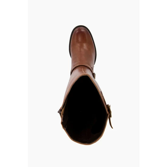 Dune London Trelise Brown Double Buckle Block High Boots 6 Dune London Trelise Brown Double Buckle Block High Boots - Image 4
