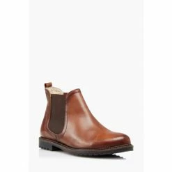 Alternative view of Dune London Brown Pedal Faux Fur Lined Cropped Low Boots