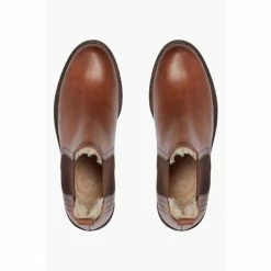 Dune London Brown Pedal Faux Fur Lined Cropped Low Boots -Dune London Sales unnamed file 1693