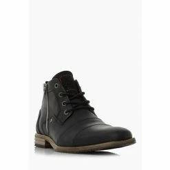 Alternative view of Dune London Black Captains Double Toe Cap Detail Leather Boots