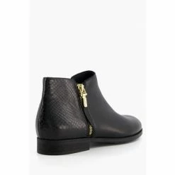 Dune London Black Pandie Side Zip Cropped Ankle Boots -Dune London Sales unnamed file 1713