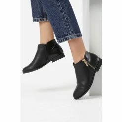 Dune London Black Pandie Side Zip Cropped Ankle Boots -Dune London Sales unnamed file 1715