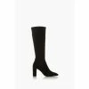 Dune London Black Siren Stretch Block Heel Almond Toe Boots -Dune London Sales unnamed file 1717