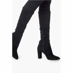 Dune London Black Siren Stretch Block Heel Almond Toe Boots -Dune London Sales unnamed file 1722