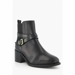 Alternative view of Dune London Black Poet Buckle Detail Heeled Boots