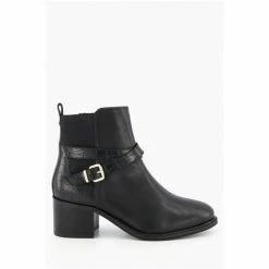 Dune London Black Poet Buckle Detail Heeled Boots -Dune London Sales unnamed file 1729