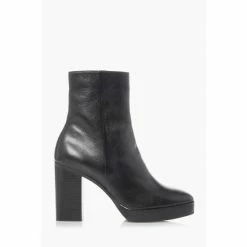 Dune London Black Pella Platform Ankle Boots