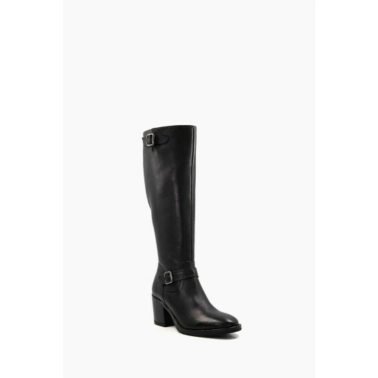 Dune London Trelise Black Double Buckle Block High Boots 4 Dune London Trelise Black Double Buckle Block High Boots - Image 2