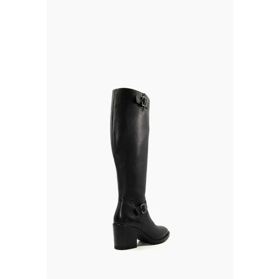 Dune London Trelise Black Double Buckle Block High Boots 5 Dune London Trelise Black Double Buckle Block High Boots - Image 3