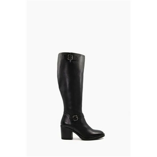 Dune London Trelise Black Double Buckle Block High Boots 7 Dune London Trelise Black Double Buckle Block High Boots - Image 5