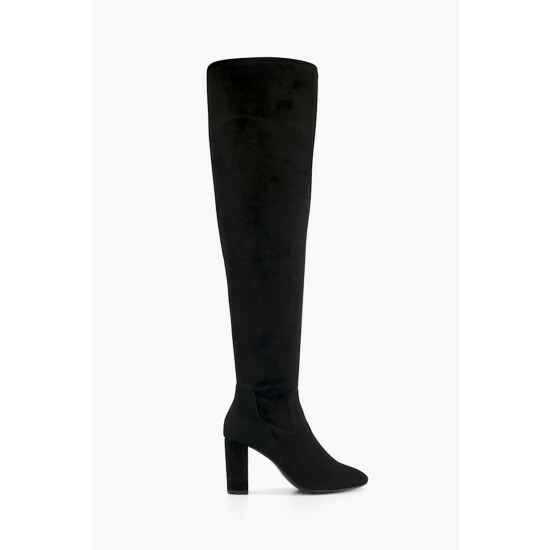 Dune London Black Syrell Over The Knee Stretch Boots 3 Dune London Black Syrell Over The Knee Stretch Boots