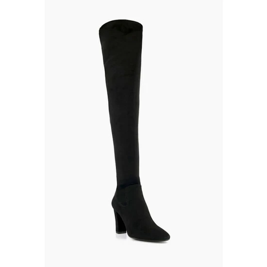 Dune London Black Syrell Over The Knee Stretch Boots 4 Dune London Black Syrell Over The Knee Stretch Boots - Image 2