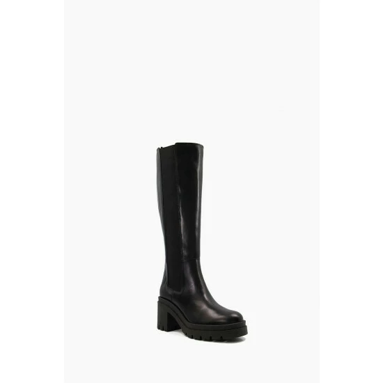 Dune London Time High Leg Heeled Black Boots 4 Dune London Time High Leg Heeled Black Boots - Image 2