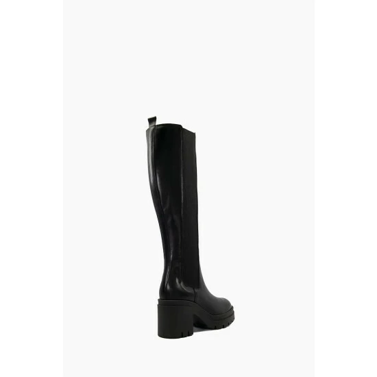 Dune London Time High Leg Heeled Black Boots 5 Dune London Time High Leg Heeled Black Boots - Image 3