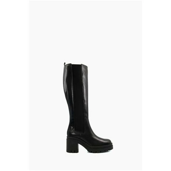 Dune London Time High Leg Heeled Black Boots 8 Dune London Time High Leg Heeled Black Boots - Image 6