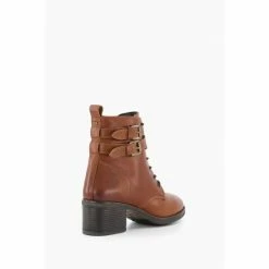 Dune London Brown Paxan Buckle Detail Heeled Boots -Dune London Sales unnamed file 1793