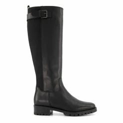 Dune London Black Trend Buckle Detail Boots