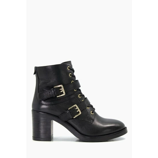 Dune London Passion Double Buckle Block A Black Boots 3 Dune London Passion Double Buckle Block A Black Boots