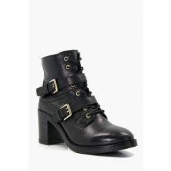Alternative view of Dune London Passion Double Buckle Block A Black Boots