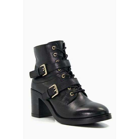 Dune London Passion Double Buckle Block A Black Boots 4 Dune London Passion Double Buckle Block A Black Boots - Image 2