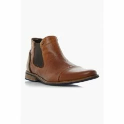 Alternative view of Dune London Brown Chili Leather Toecap Detail Chelsea Boots