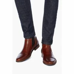 Dune London Brown Chili Leather Toecap Detail Chelsea Boots -Dune London Sales unnamed file 1817