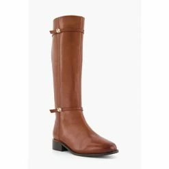 Alternative view of Dune London Brown Wf Tap Buckle Trim High Boots